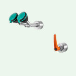 PremiumLine frost-protected self-draining eye shower, stainless steel, for wall mounting