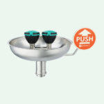 PremiumLine safety eye shower with stainless steel bowl for wall mounting, exposed pipework, self-draining - Image 2