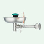 PremiumLine safety eye shower with stainless steel bowl for wall mounting, exposed pipework, self-draining - Image 3