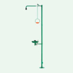 ClassicLine douche d’urgence corporelle avec douche oculaire et cuvette à vidange automatique, pour montage au sol – Image 2