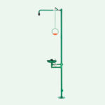 ClassicLine body safety shower with self-draining eye shower with bowl, drainage of water collected by the eye shower via the standpipe for floor mounting - Image 2