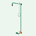 ClassicLine safety shower combination, with self-draining safety eye shower for wall mounting
