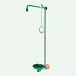 ClassicLine safety shower combination, with self-draining safety eye shower with bowl for wall mounting